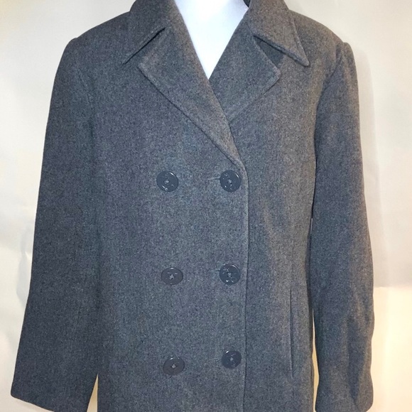 Centigrade Women’s Charcoal Gray Wool Pea Coat Med - Picture 2 of 9